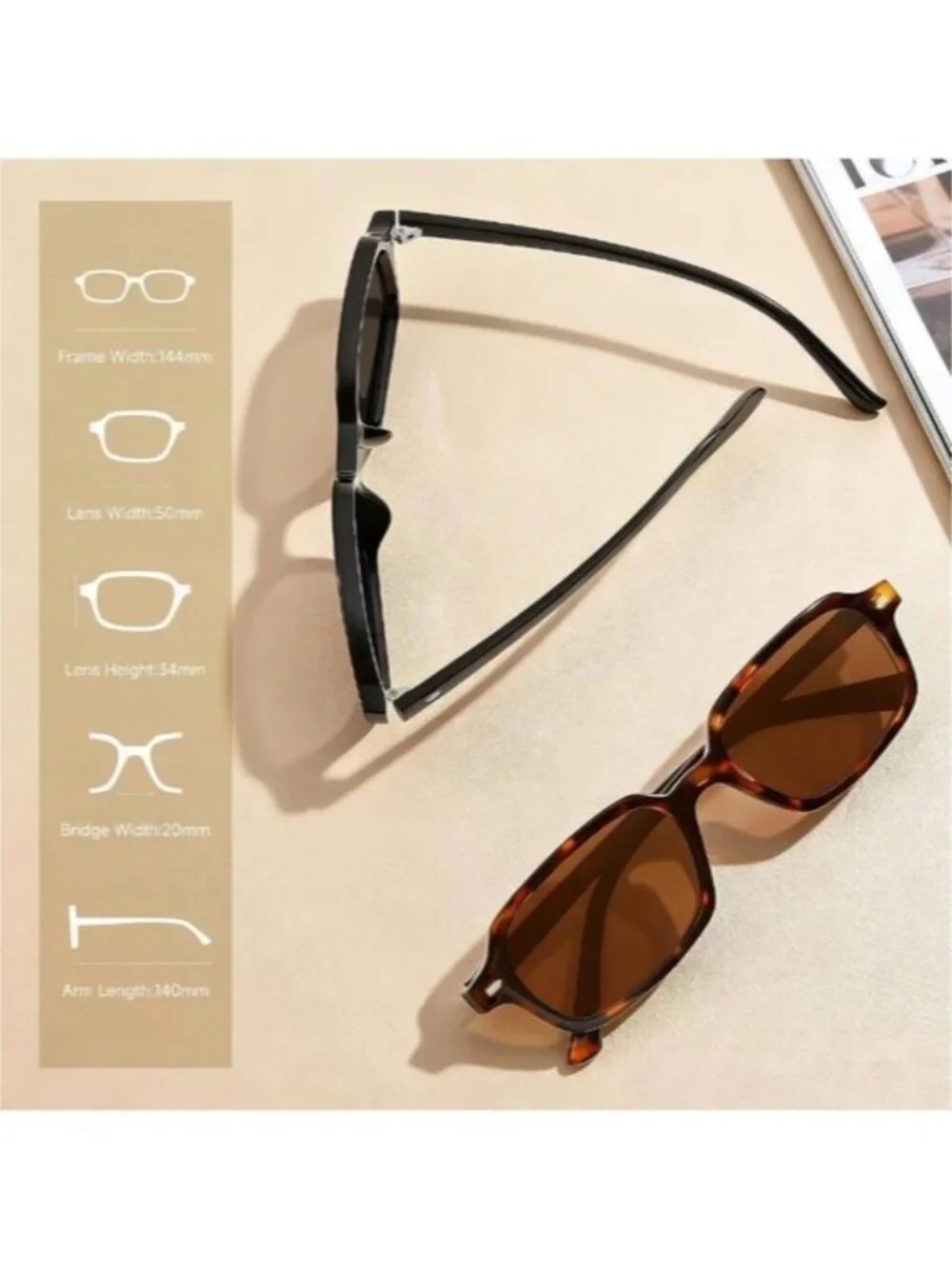Polarized Rectangle Sunglasses Vintage Small Square Retro Frame UV400 Protection